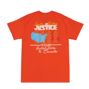 Justin Bieber Justice Tour Orange T-Shirt